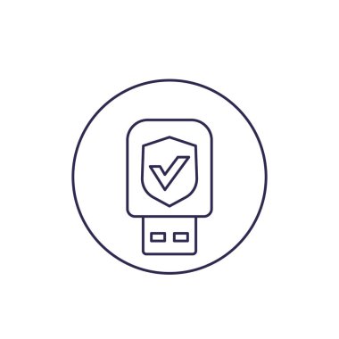 usb çubuğu, veri koruması, güvenlik anahtar satırı simgesi