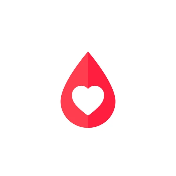 Icono de donación de sangre con corazón — Vector de stock