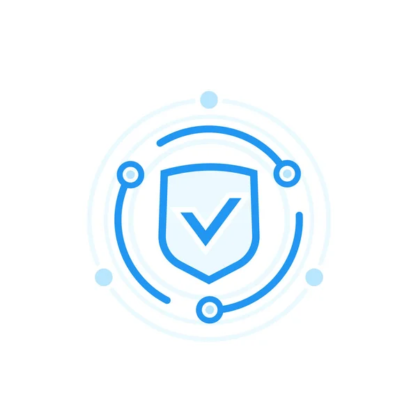 Ciberseguridad y protección de datos vector icono — Vector de stock