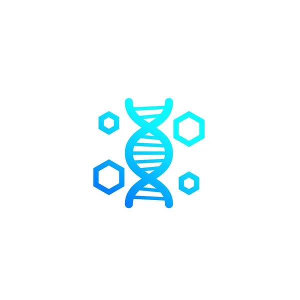 Genética, ícone de pesquisa de DNA —  Vetores de Stock