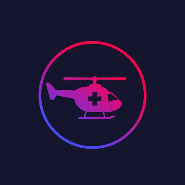 Скорая помощь, медицинский вертолет икона, вектор — стоковый вектор