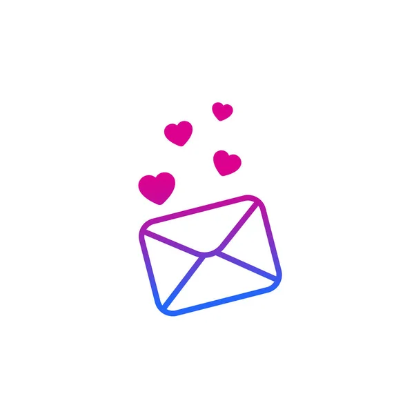Love letter icon on white — 스톡 벡터