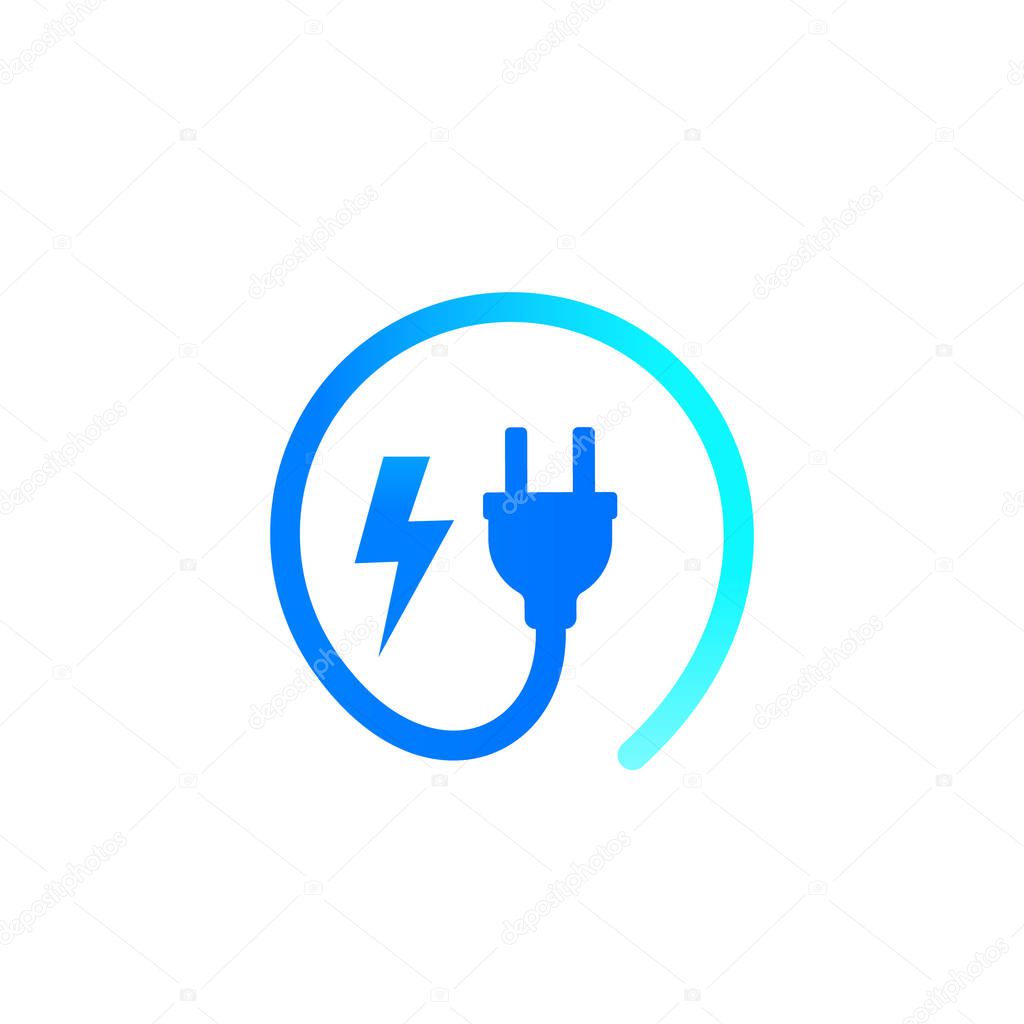Electric plug, vector logo, eps 10 file, easy to edit