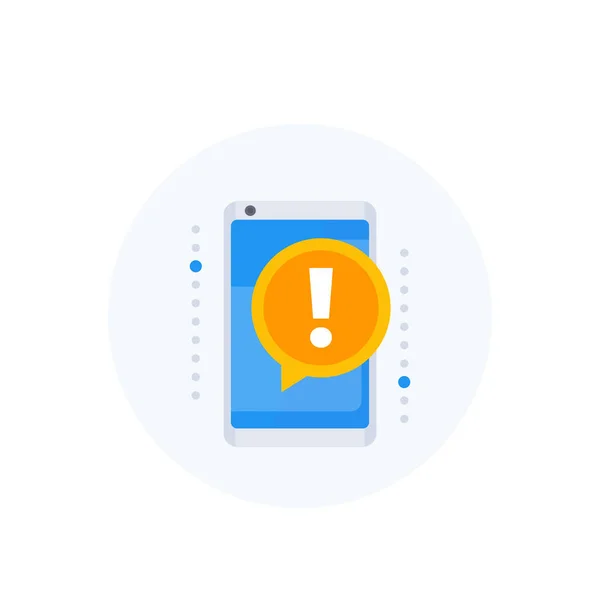 Notification vector icon with smartphone — 스톡 벡터