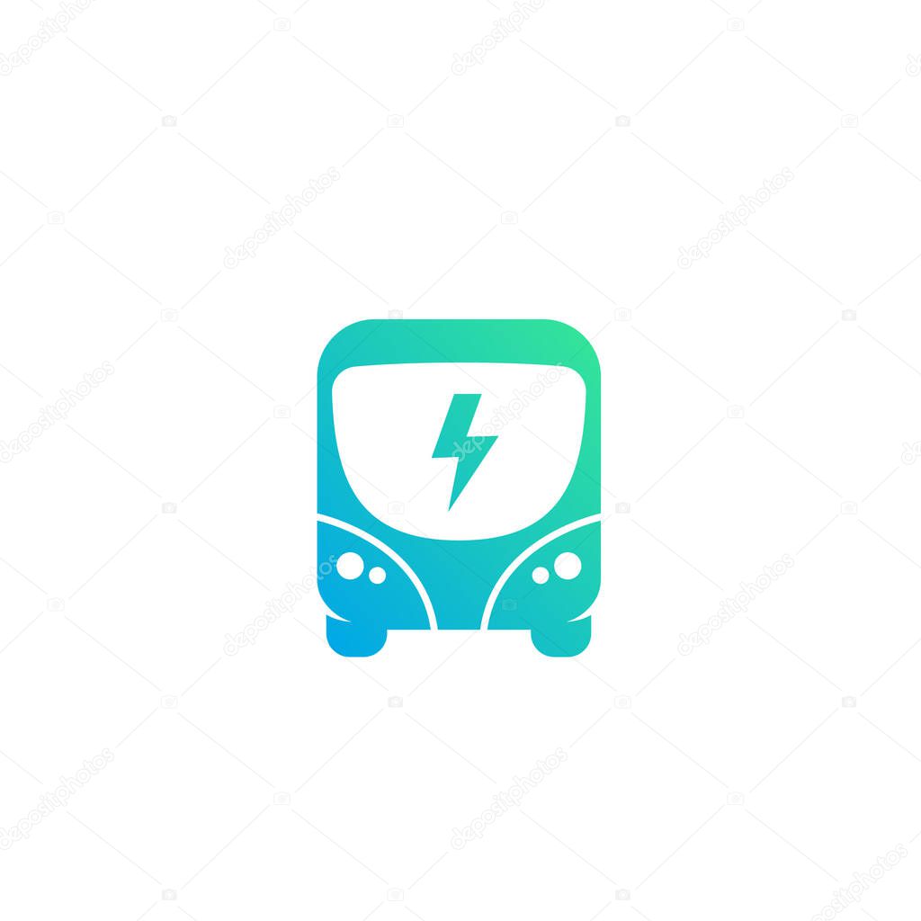 Electric bus, clean transport icon, eps 10 file, easy to edit
