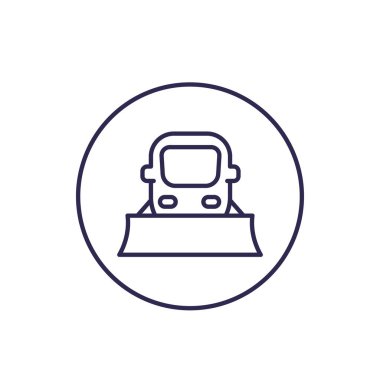 snowplow icon on white, linear