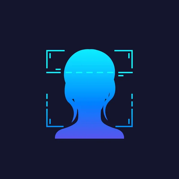 Face recognition, facial scan, unlock — Stock vektor