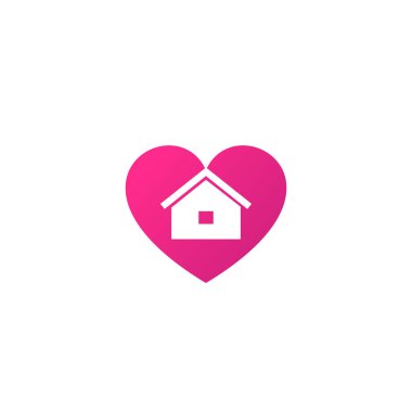 home and heart logo, vector