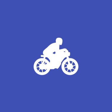 Rider on motorcycle vector icon