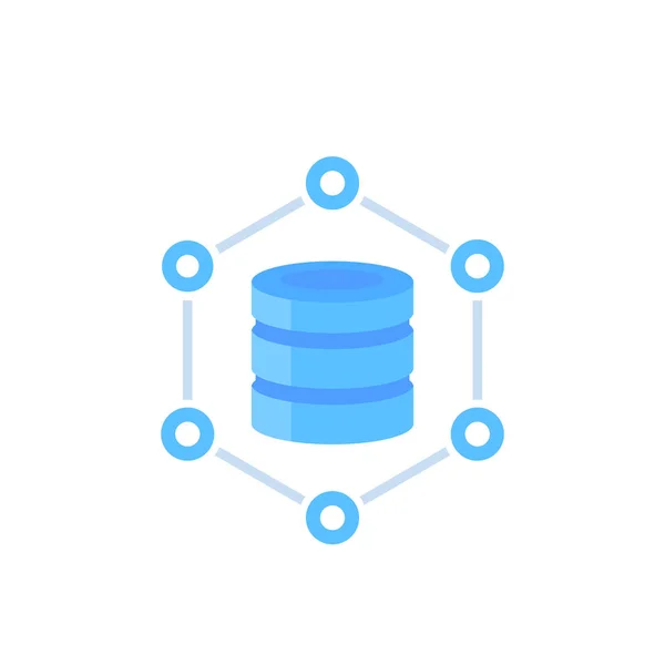 Base de datos, ilustración vectorial de almacenamiento de datos — Vector de stock