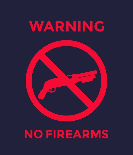No guns sign with shotgun, no firearms poster — ストックベクタ