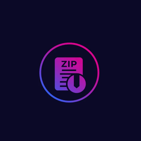 Zip archive file icon, vector — ストックベクタ