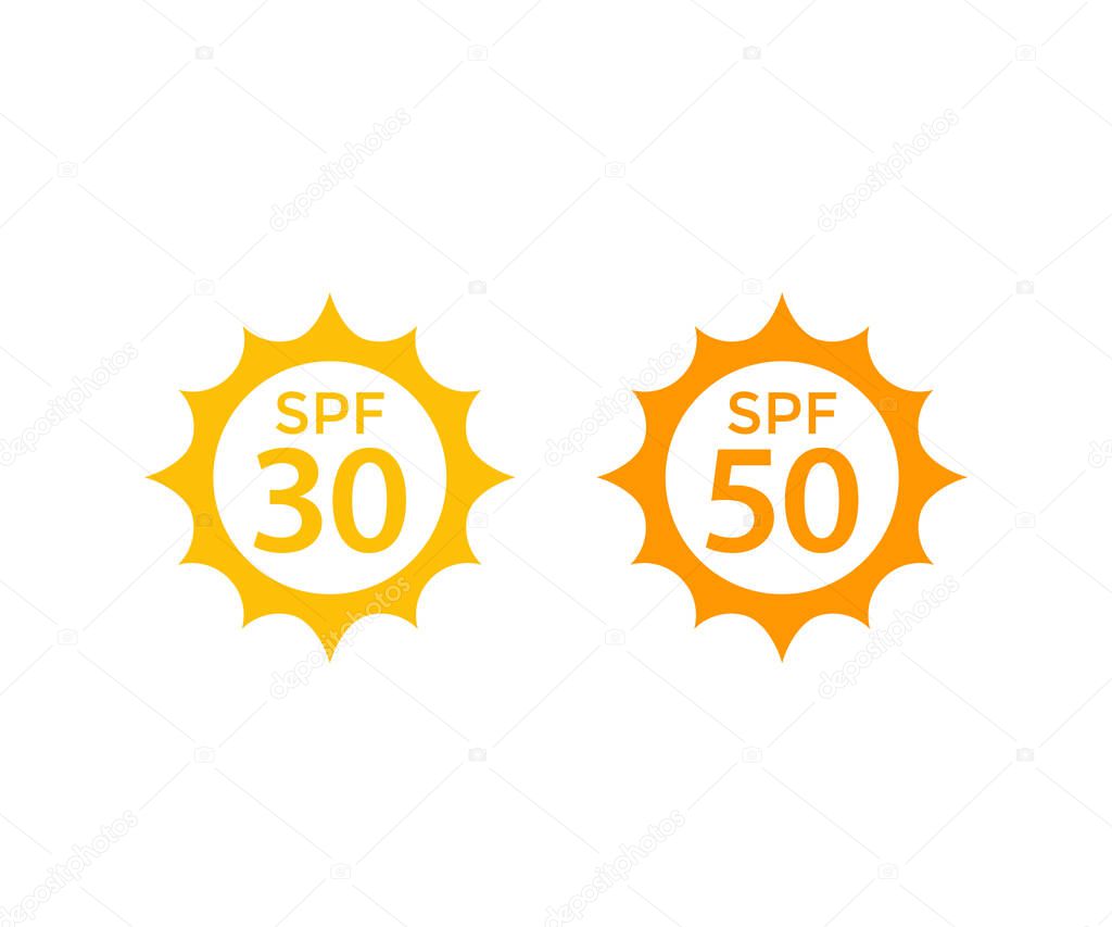 spf 30, 50, sun, UV protection, vector