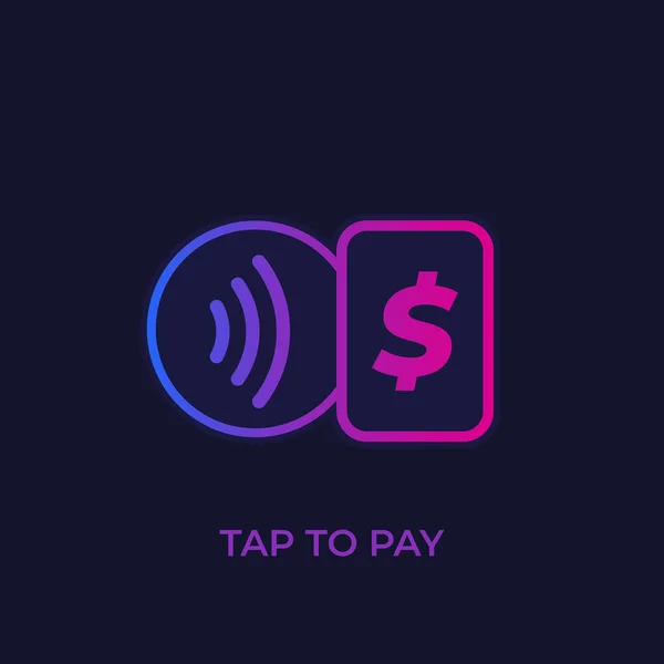 Paiements sans contact avec carte, appuyez sur l'icône pour payer — Image vectorielle