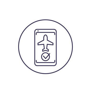 Telefon vektör çizgisi simgesindeki uçuş kipi