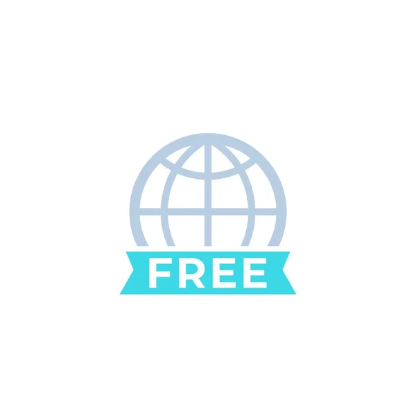 Бесплатный интернет, икона интернета — стоковый вектор