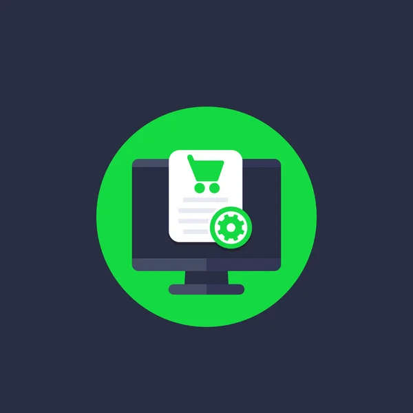 Commande, traitement des achats en ligne — Image vectorielle