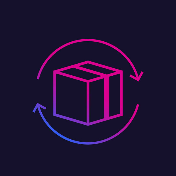 parcel, package return icon