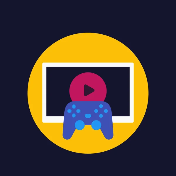 Gamepad y tv vector icono plano — Archivo Imágenes Vectoriales