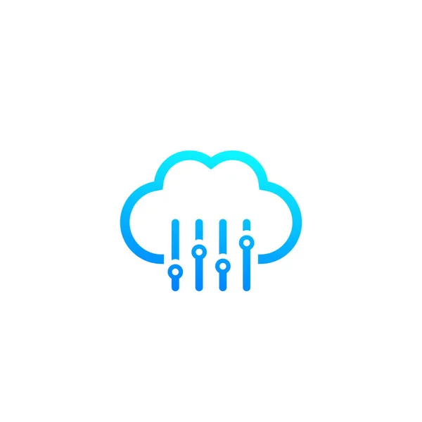 Paramètres Cloud, icône de configuration d'hébergement — Image vectorielle