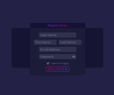 Kayıt formu, web ui tasarımı