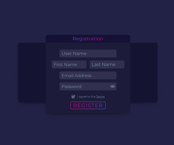 Formulário de registo, web ui design — Vetor de Stock