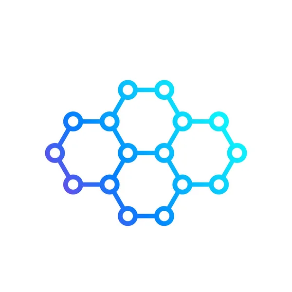 Grafeen, carbon nano structuur vector icoon — Stockvector