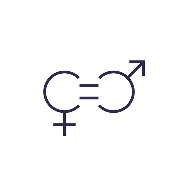 Εικονίδιο ισότητας των φύλων, διάνυσμα γραμμής — Διανυσματικό Αρχείο