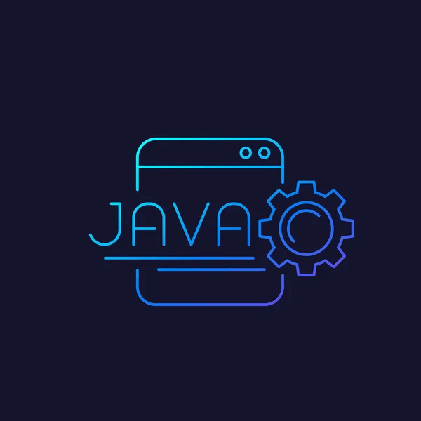 Java codificación, icono lineal — Archivo Imágenes Vectoriales