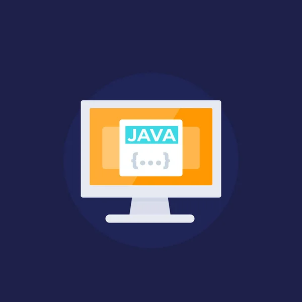 JAVA codificación, icono del vector de programación — Archivo Imágenes Vectoriales