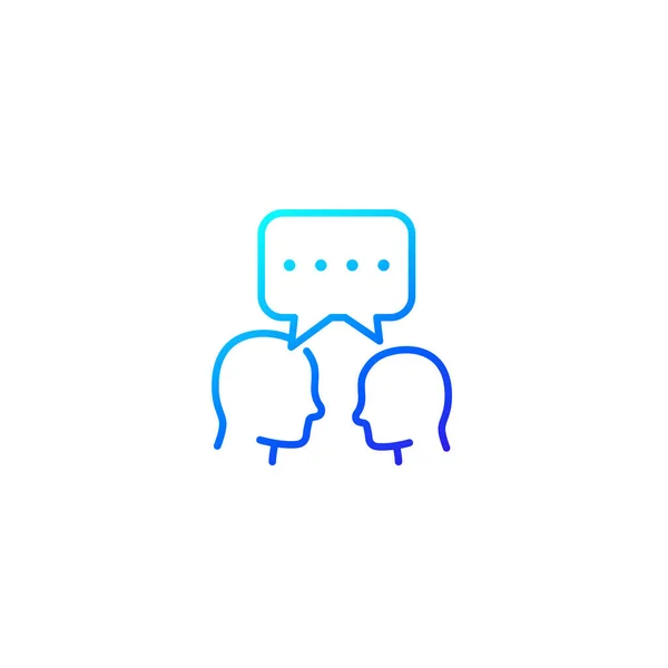 Débat, icône ligne de dialogue — Image vectorielle