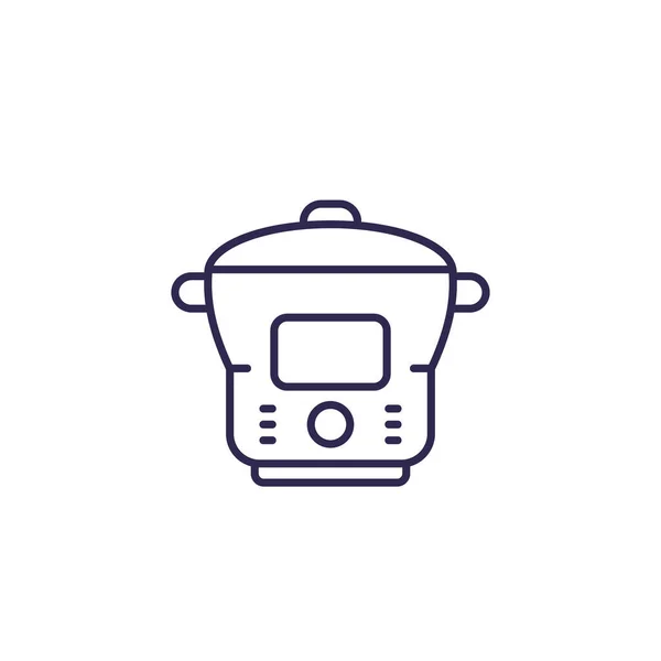 Electric cooker, steamer, vector line icon — Stock Vector