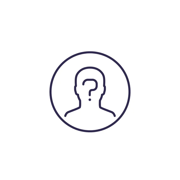 Unknown person vector line icon — Stock Vector