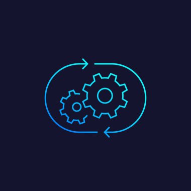 optimizasyon süreci, işlem simgesi, satır vektörü