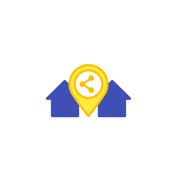 Home sharing, vector icon on white — 스톡 벡터
