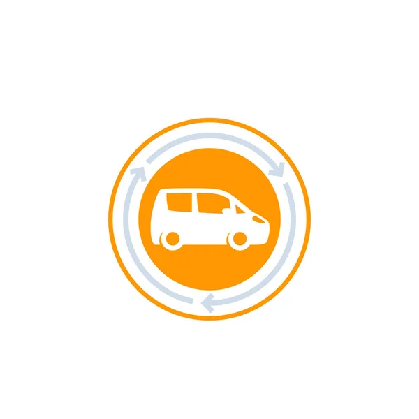 Compartir coche o compartir coche icono del servicio en blanco — Vector de stock