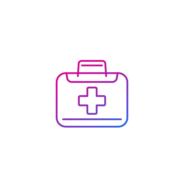 Icono de la bolsa médica, lineal — Vector de stock