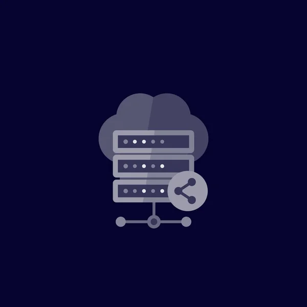 Mainframe, alojamiento compartido, icono del servidor — Vector de stock