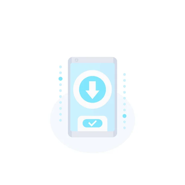 App icoon downloaden met smartphone — Stockvector