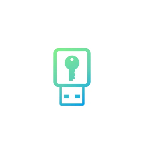 Usb ραβδί εικονίδιο κλειδί ασφαλείας, προστασία δεδομένων — Διανυσματικό Αρχείο