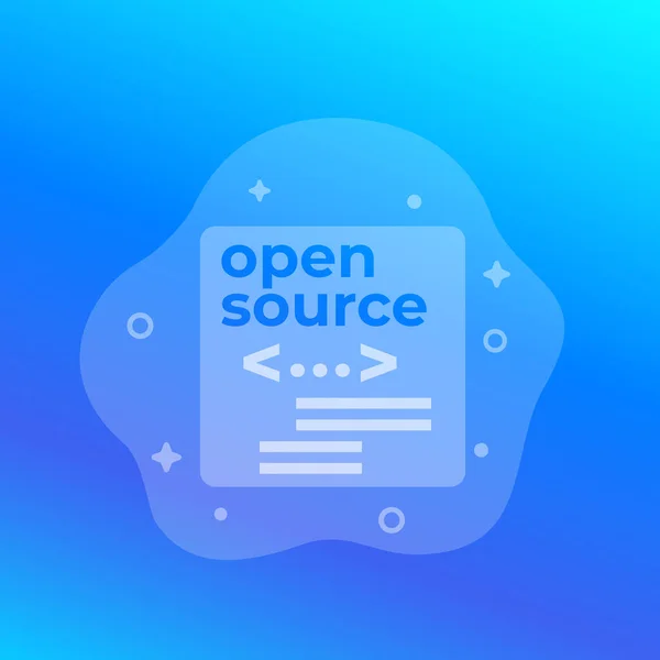Kod open source, ikona wektora — Wektor stockowy