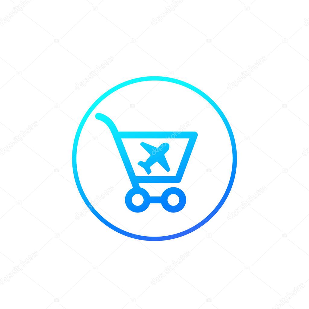 Duty Free shop, vector icon on white