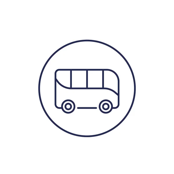 Ikona autobusu, wektor linii, widok z boku — Wektor stockowy