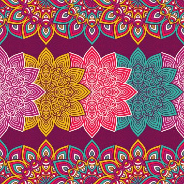 etnik çiçek seamless modeli