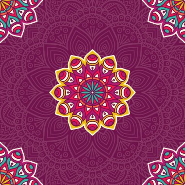 etnik çiçek seamless modeli