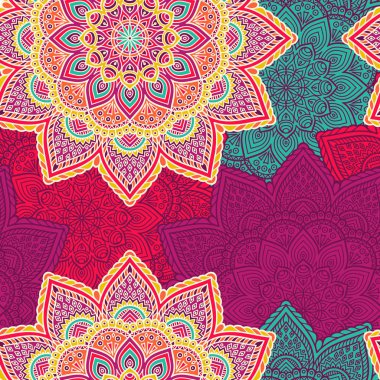 etnik çiçek seamless modeli