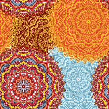 etnik çiçek seamless modeli