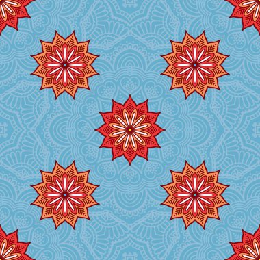 etnik çiçek seamless modeli