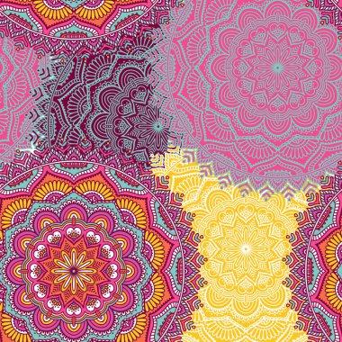 etnik çiçek seamless modeli