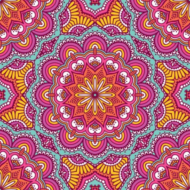 etnik çiçek seamless modeli